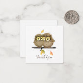 Schattigee Baby uilen dank u nota Kaart Notitiekaartje (Voorkant / Achterkant in situ)