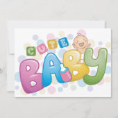 Schattigee Baby-uitnodigingen Kaart (Voorkant)