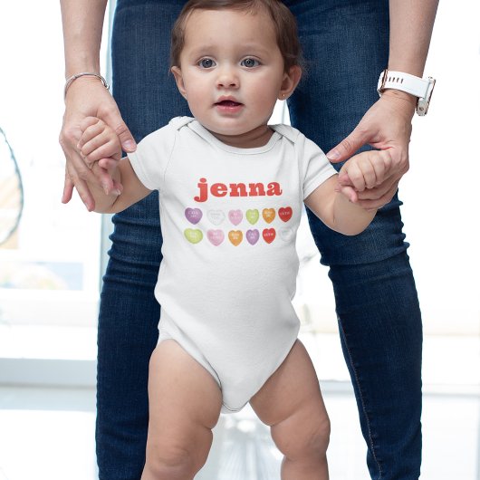 Schattigee Baby Valentijnsdag gepersonaliseerd Romper