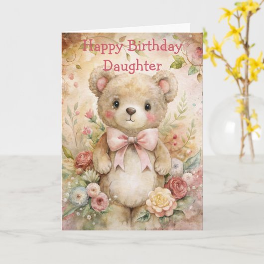 Schattigee Baby Verjaardag Kaart (Gele Bloem)