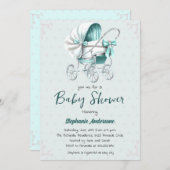 Schattigee baby vervoer baby shower Uitnodiging (Voorkant / Achterkant)