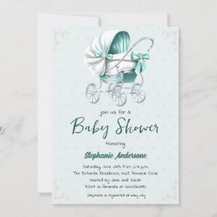 Schattigee baby vervoer baby shower Uitnodiging