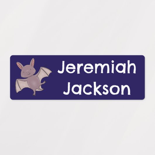 Schattigee baby vleermuis vliegen 's nachts cartoo labels (Design 2)