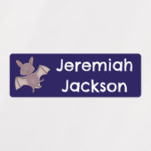 Schattigee baby vleermuis vliegen 's nachts cartoo labels (Design 1)