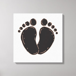 Schattigee baby voetafdruk canvas afdruk