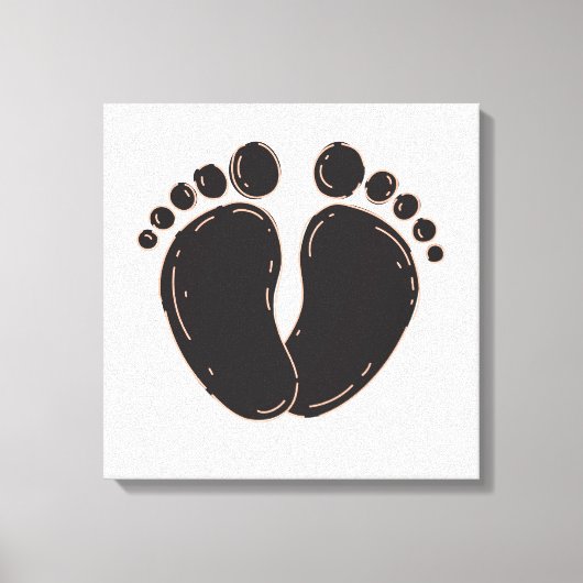 Schattigee baby voetafdruk canvas afdruk (Voorkant)