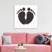 Schattigee baby voetafdruk canvas afdruk (Insitu (Woonkamer))