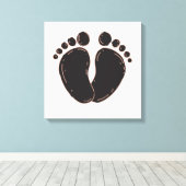 Schattigee baby voetafdruk canvas afdruk (Insitu (Houten vloer))