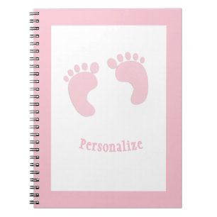Schattigee Baby Voetafdrukken Baby Meisje Roze Kle Notitieboek
