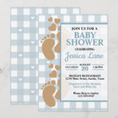 Schattigee Baby-voetafdrukken met uitnodiging voor (Voorkant / Achterkant)