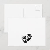 Schattigee Baby Voetafdrukken Zwanger Mama Om Zwan Aankondigingskaart (Voorkant / Achterkant)