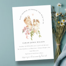 Schattigee Baby Voeten Blush Roze Bloemen Meisje B