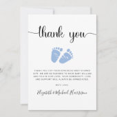 Schattigee Baby Voeten Jongensdouche Bedankkaart (Voorkant)