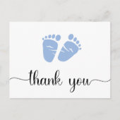 Schattigee Baby Voeten Jongensdouche Dank u Briefkaart (Voorkant)