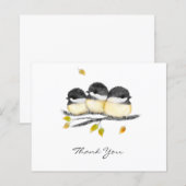 Schattigee Baby Vogel 3 Kuikens op Boomtak (Voorkant / Achterkant)