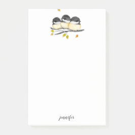 Schattigee Baby Vogel 3 Kuikens op Boomtak Post-it® Notes