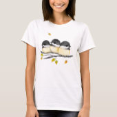 Schattigee Baby Vogel 3 Kuikens op Boomtak T-shirt (Voorkant)