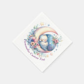 Schattigee Baby-vogel slaapt op een halve maan Servet (Hoek)