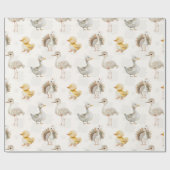 Schattigee baby vogels kwekerij ontwerp cadeaupapier (Vlak)