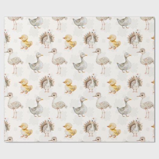 Schattigee baby vogels kwekerij ontwerp cadeaupapier (Vlak)