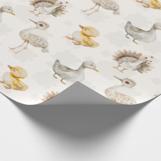 Schattigee baby vogels kwekerij ontwerp cadeaupapier (Hoek)