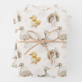 Schattigee baby vogels kwekerij ontwerp inpakpapier vel