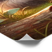 Schattigee Baby Wasbeer met rode bessen - Woodland Poster (Hoek)