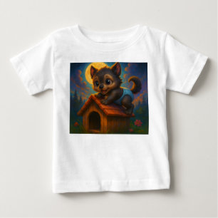Schattigee Baby Weerwolf op Dog House Fantasy Art