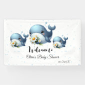 Schattigee Baby Whale Baby shower Banner (Horizontaal)