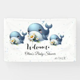 Schattigee Baby Whale Baby shower Banner
