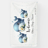 Schattigee Baby Whale Baby shower Banner (Verticaal)