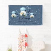 Schattigee Baby Whale Baby shower Banner (Insitu)
