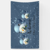 Schattigee Baby Whale Baby shower Banner (Verticaal)