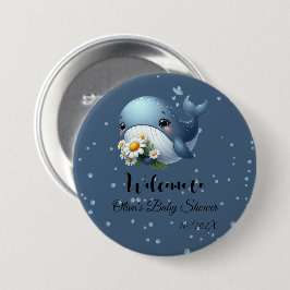 Schattigee Baby Whale Baby shower Button