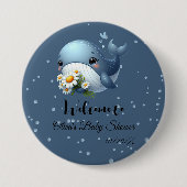 Schattigee Baby Whale Baby shower Button (Voorkant)