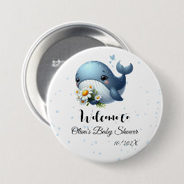 Schattigee Baby Whale Baby shower Button