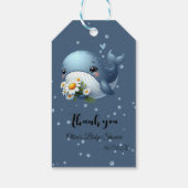 Schattigee Baby Whale Baby shower Gift Label Cadeaulabel (Achterkant)