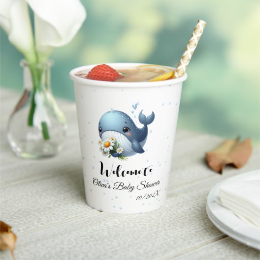 Schattigee Baby Whale Baby shower papieren beker (Insitu)