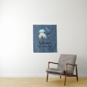 Schattigee Baby Whale Baby shower Tapestry Wandkleed (In situ)