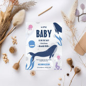 Schattigee Baby Whale Baby shower uitnodiging