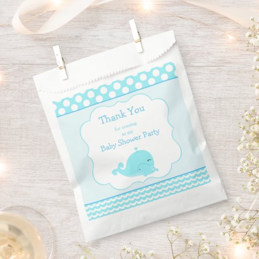 Schattigee Baby Whale Blue Boy Baby shower Party Bedankzakje (Geknipt)