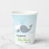 Schattigee Baby Whale en Moeder Baby shower Paper  Papieren Bekers (Achterkant)