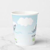 Schattigee Baby Whale en Moeder Baby shower Paper  Papieren Bekers (Links)