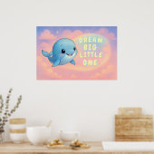 Schattigee Baby Whale met aangepaste offerte, kwek Poster (Keuken)