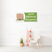 Schattigee baby wombat gepersonaliseerde cartoon v spandoek (Insitu)