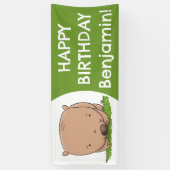 Schattigee baby wombat gepersonaliseerde cartoon v spandoek (Verticaal)