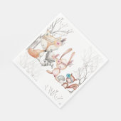 Schattigee Baby Woodland Animals Fox Bunny Coon Servet (Hoek)