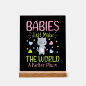 Schattigee baby Word Art World kinderkamer Acryl Bord (Voorkant)