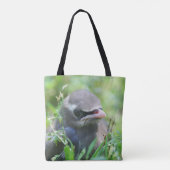 Schattigee Baby Yellow Cedar Waxwing Bird Tote Bag (Achterkant)