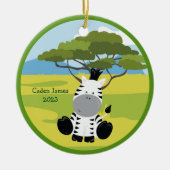 Schattigee Baby Zebra Custom Dier Kinder Kerst Keramisch Ornament (Voorkant)